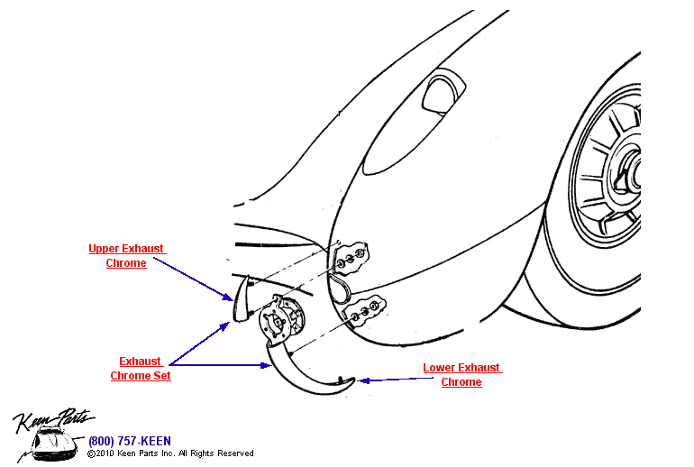 Exhaust Chrome Diagram for a C1 Corvette
