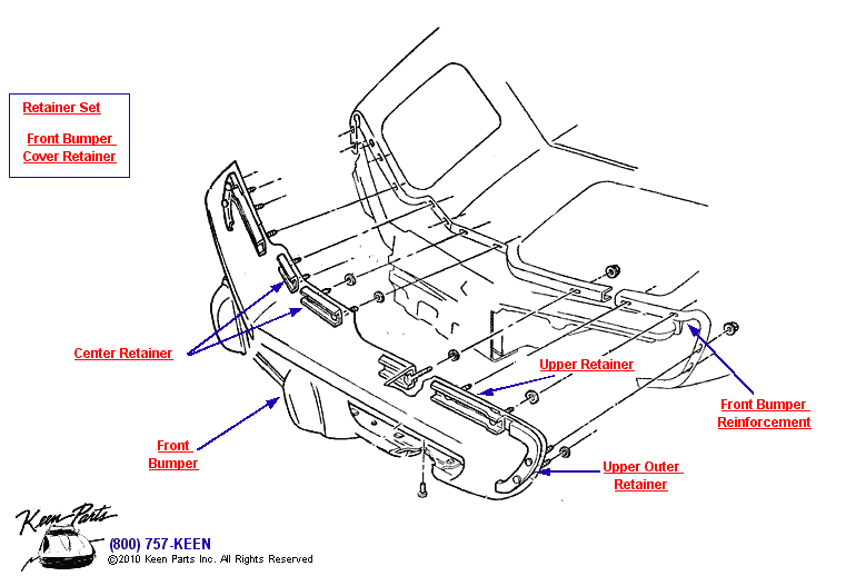 Front Bumper Diagram for a 2015 Corvette