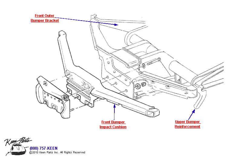 Front Brackets &amp; Cushion Diagram for a 2000 Corvette