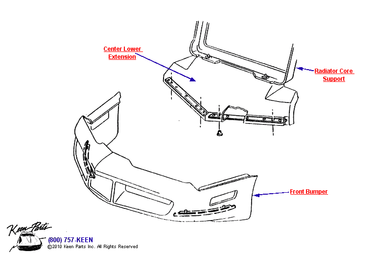 Front Bumper Diagram for a 2020 Corvette