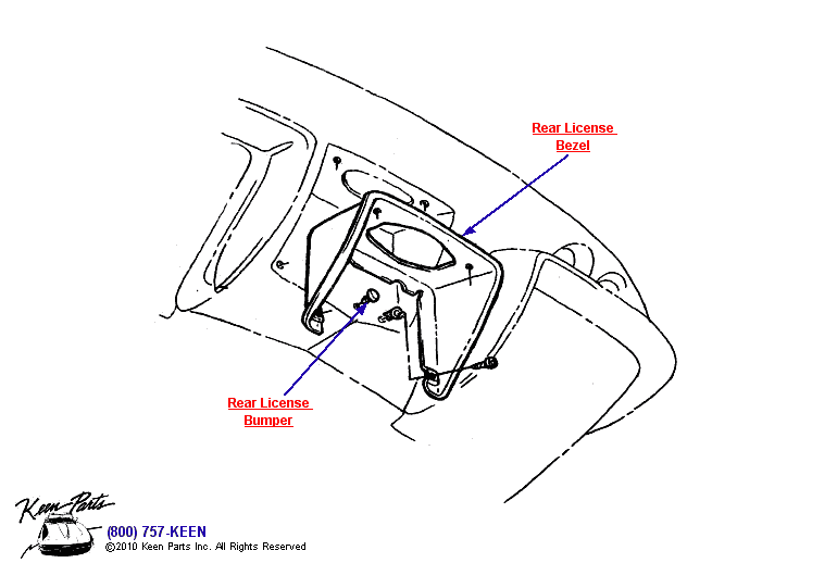 License Bezel Diagram for a 1975 Corvette