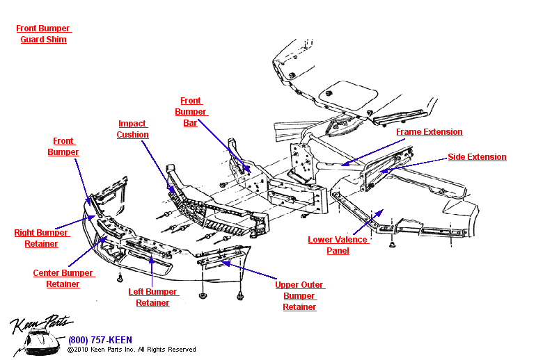 Front Bumper Diagram for a 1998 Corvette