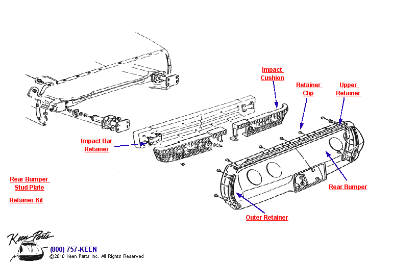 Rear Bumper Diagram for a 1986 Corvette
