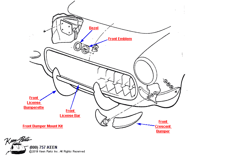 Front Crescent Diagram for a 2024 Corvette