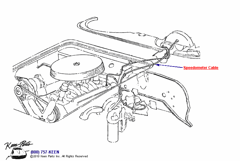 Speedometer Cable Diagram for a 1955 Corvette