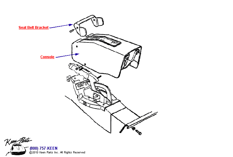 Parking Brake Console Diagram for a 1984 Corvette