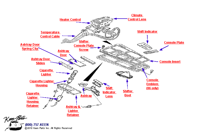 Console Diagram for a 1965 Corvette