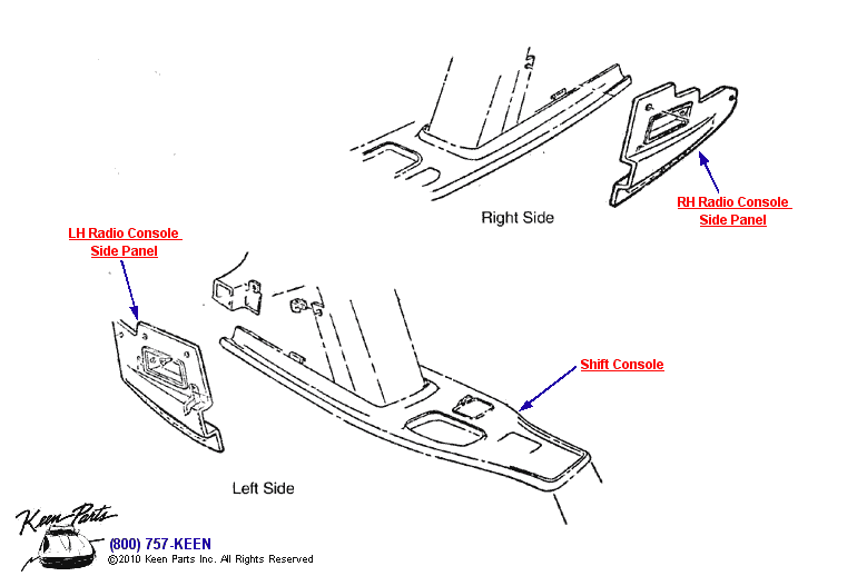 Instrument Trim Panel Diagram for a 1965 Corvette